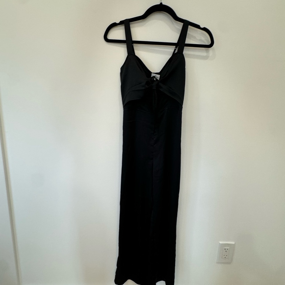 Abercrombie Black Satin Jumpsuit with tie front